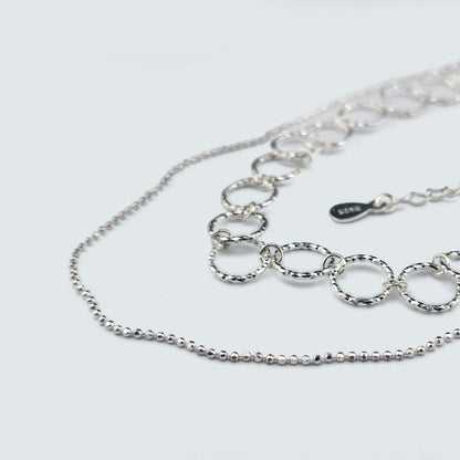 Linked Silver Circle Necklace
