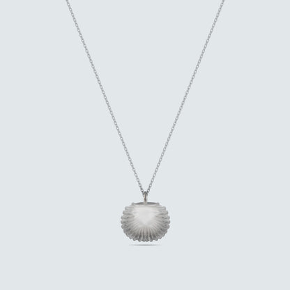 Silver Shell Pearl Pendant Necklace