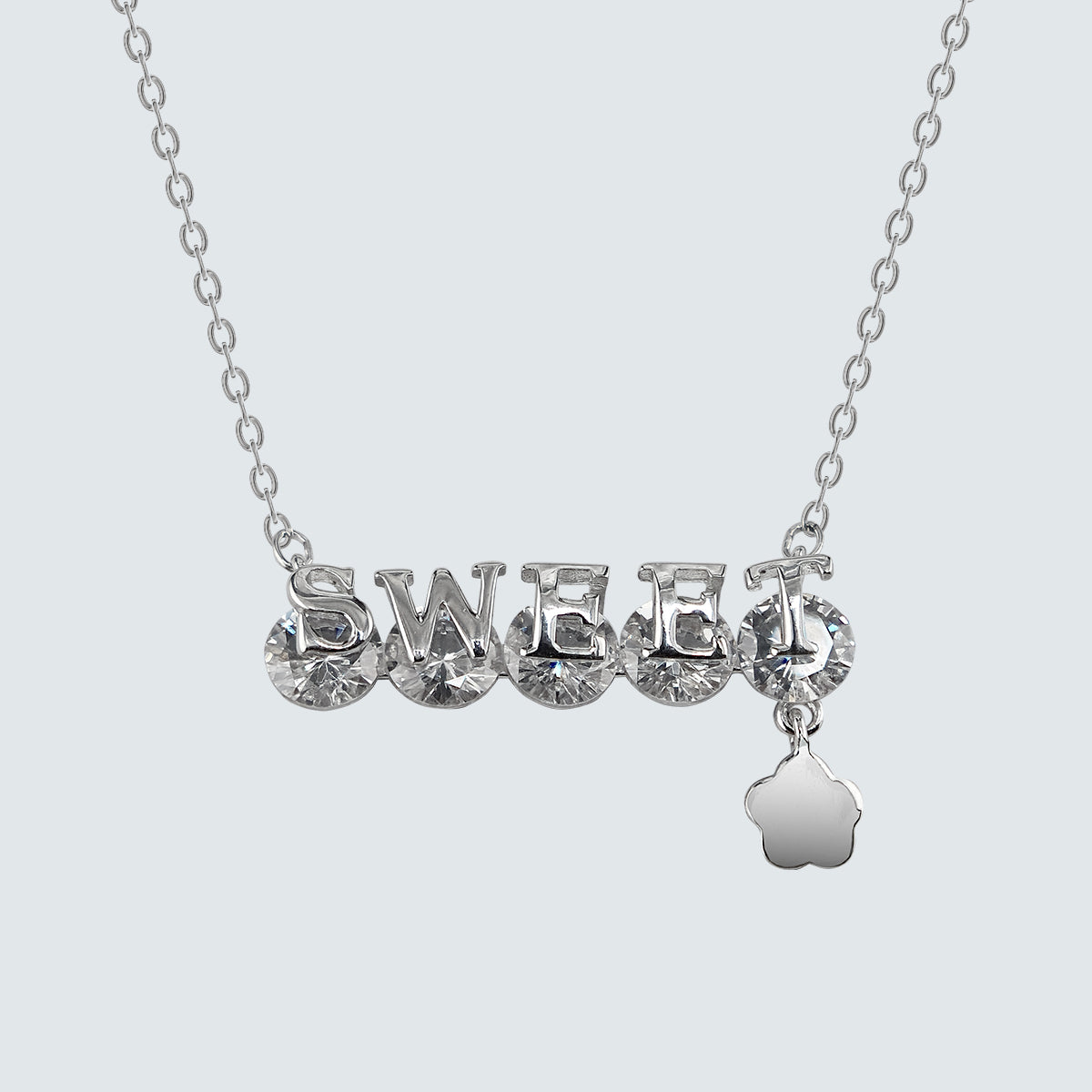 Sweet Crystal Letter Necklace
