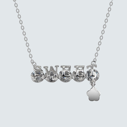 Sweet Crystal Letter Necklace
