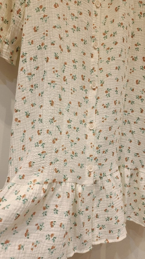 Serenity Floral Gauze Long Dress Loungewear – Cinnamon Floral