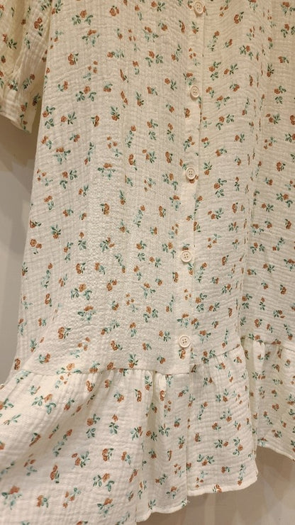 Serenity Floral Gauze Long Dress Loungewear – Cinnamon Floral