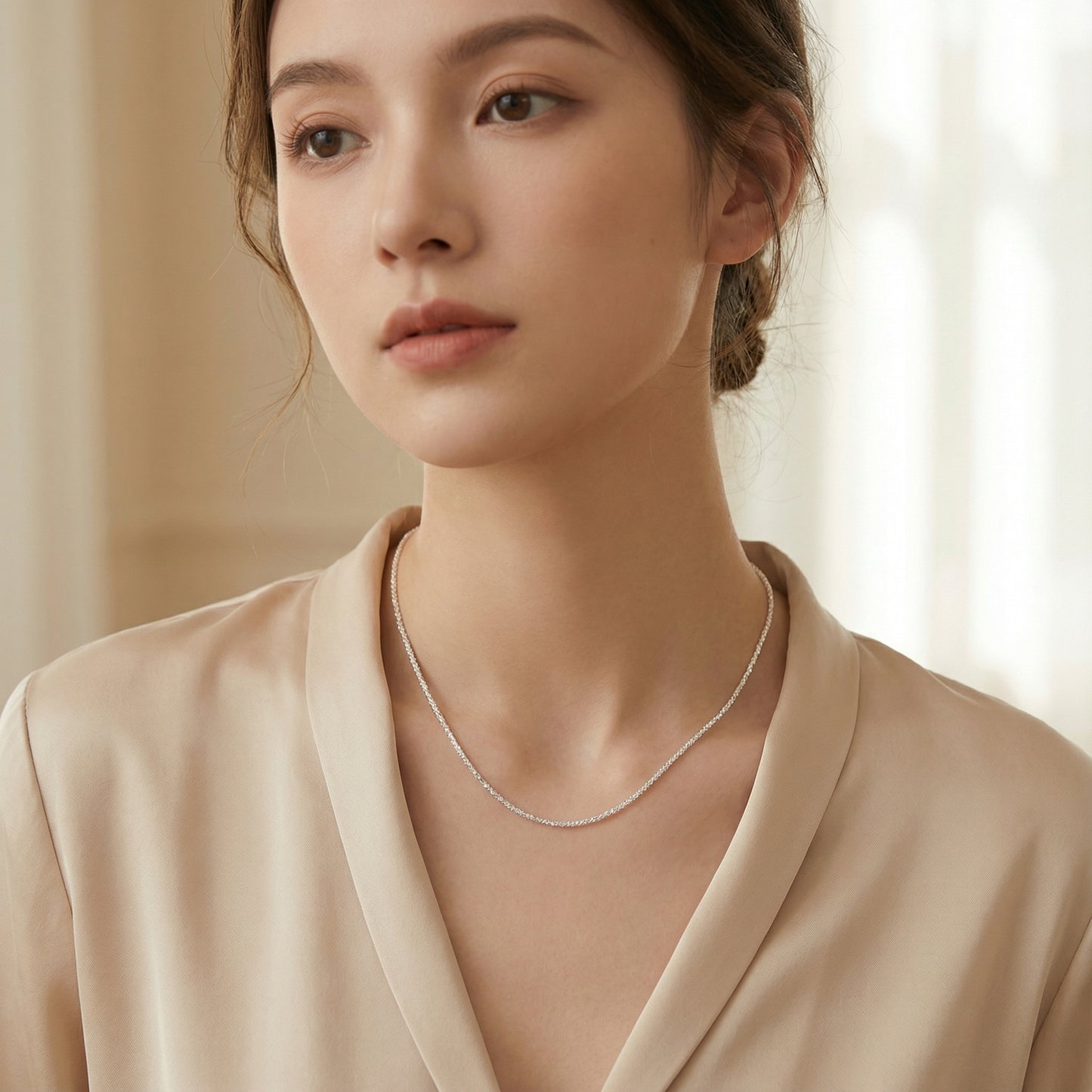 Lumière Facet Silver Chain (40cm)