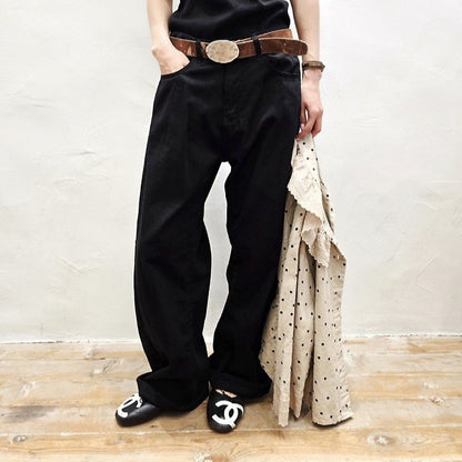 Blanc Soft Cotton Wide-Leg Pants with Center Seam