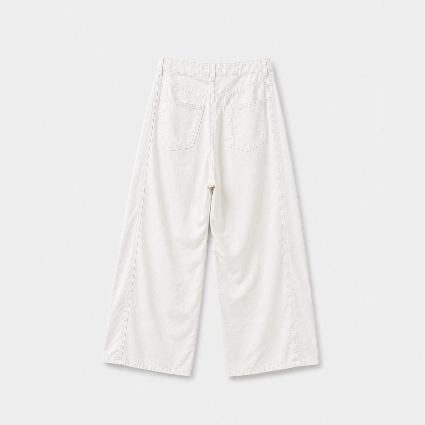 Blanc Soft Cotton Wide-Leg Pants with Center Seam