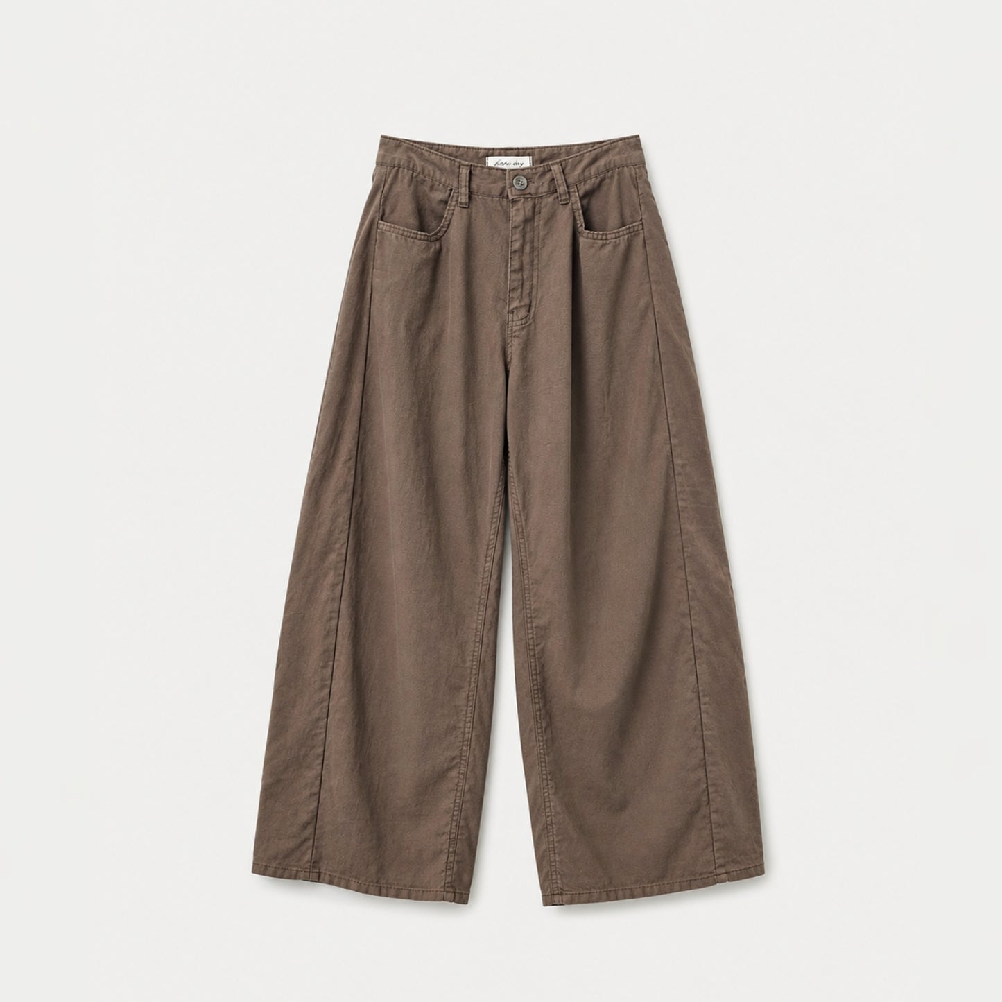 Blanc Soft Cotton Wide-Leg Pants with Center Seam