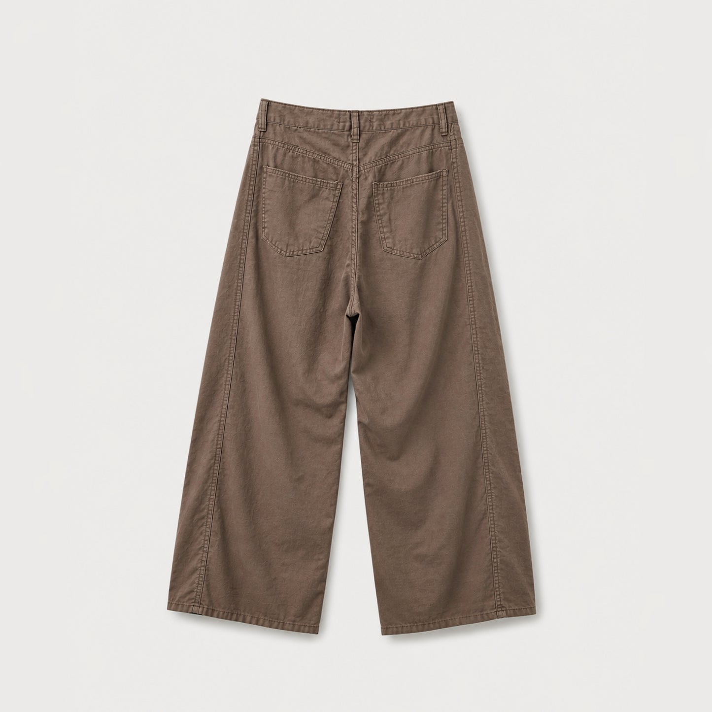 Blanc Soft Cotton Wide-Leg Pants with Center Seam