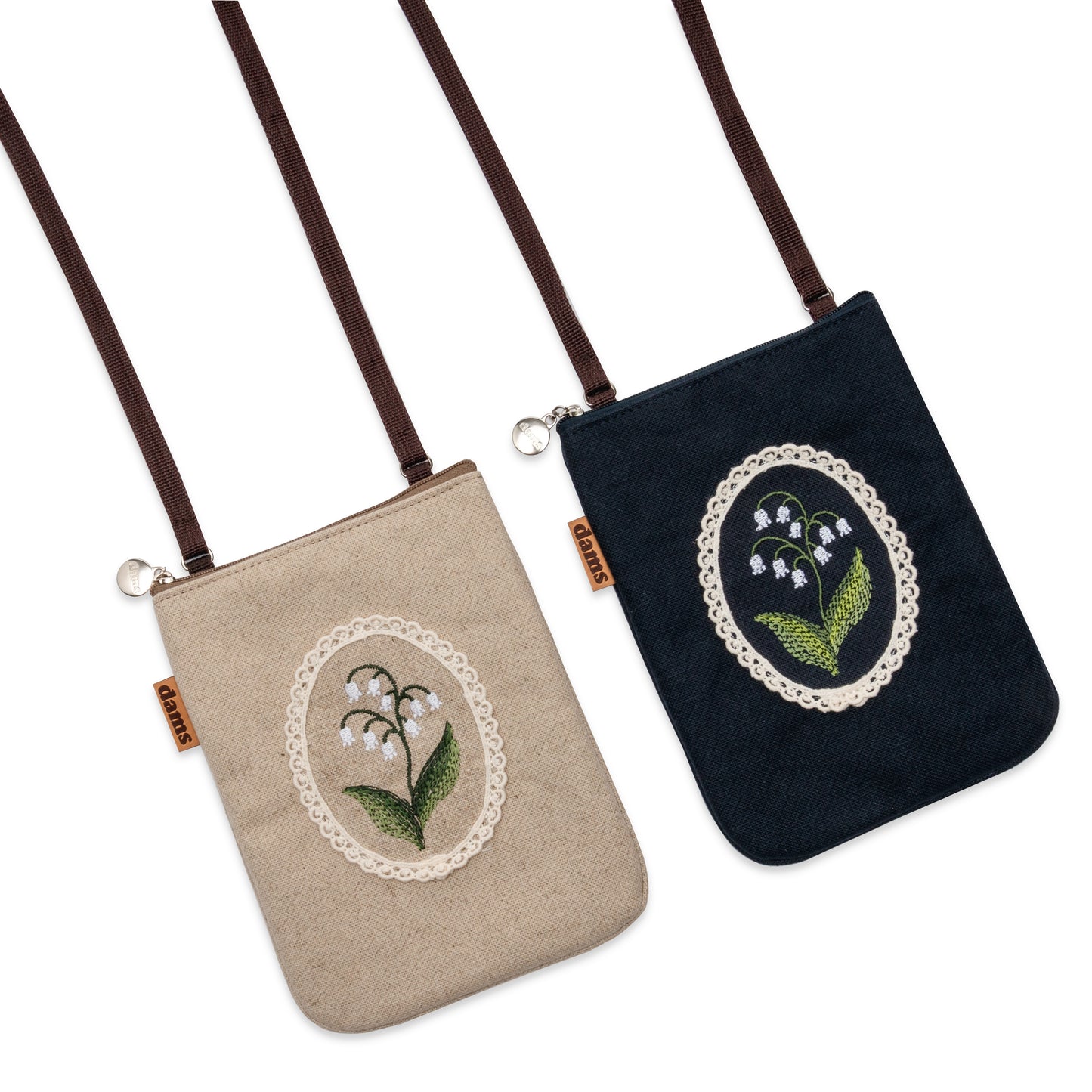 Lily Embroidery Phone Bag – Handmade Floral Crossbody