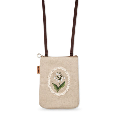 Lily Embroidery Phone Bag – Handmade Floral Crossbody