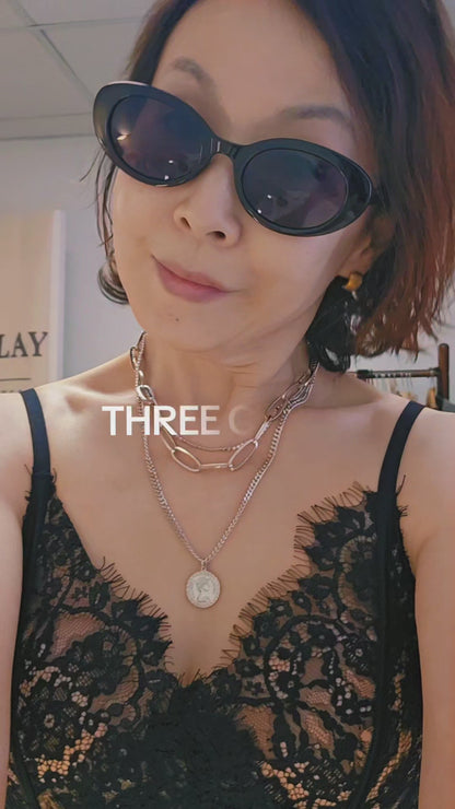 Triple Layer Coin Pendant Necklace