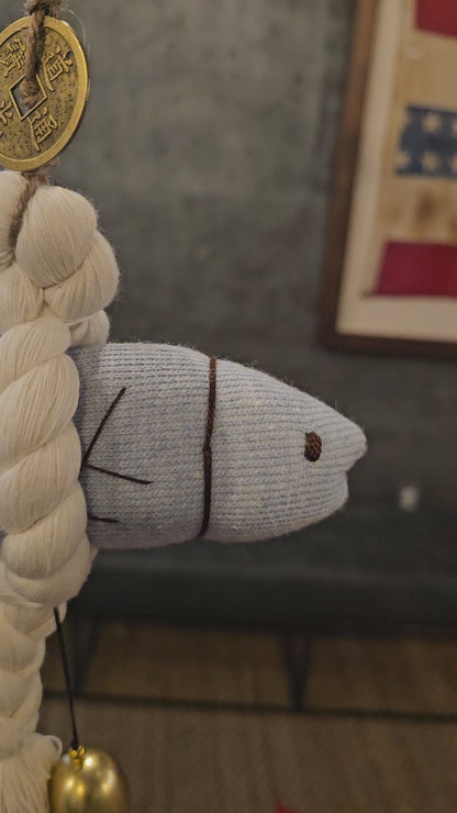 Guardian Fish Charm – Blue (BIG) | Korean Good Fortune Decor