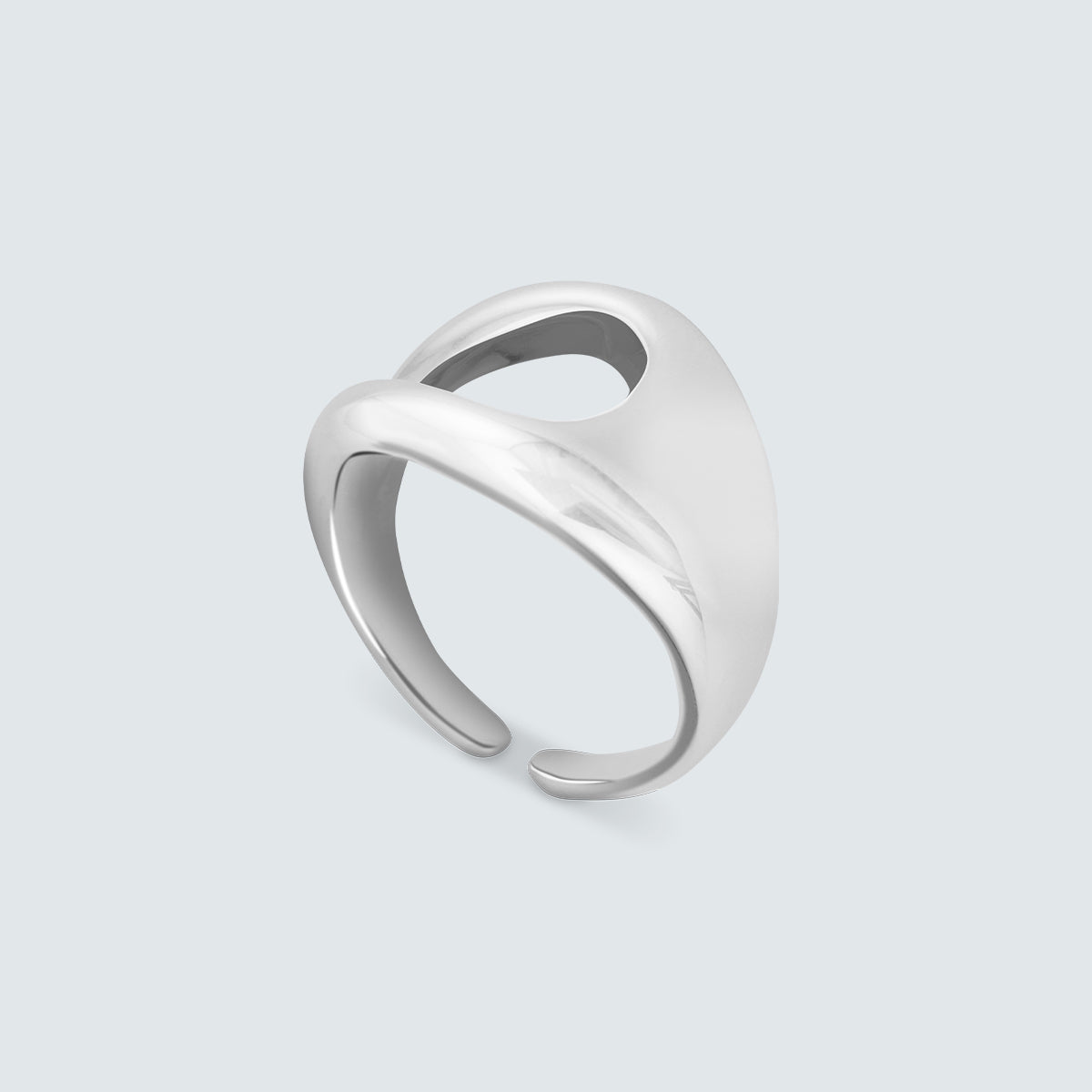 Pinky Sculpted Triangle Ring