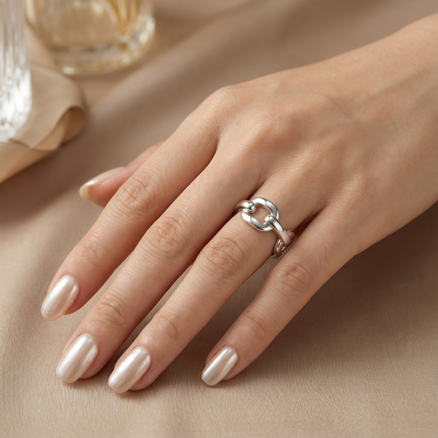 Fluid Link Silver Ring