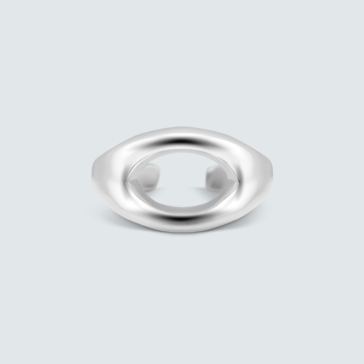 Open Curve Sculptural Silver Ring