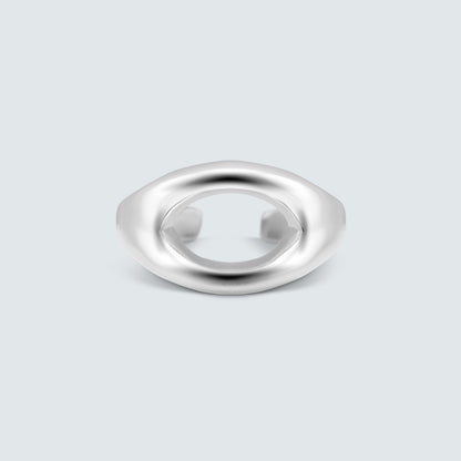 Open Curve Sculptural Silver Ring