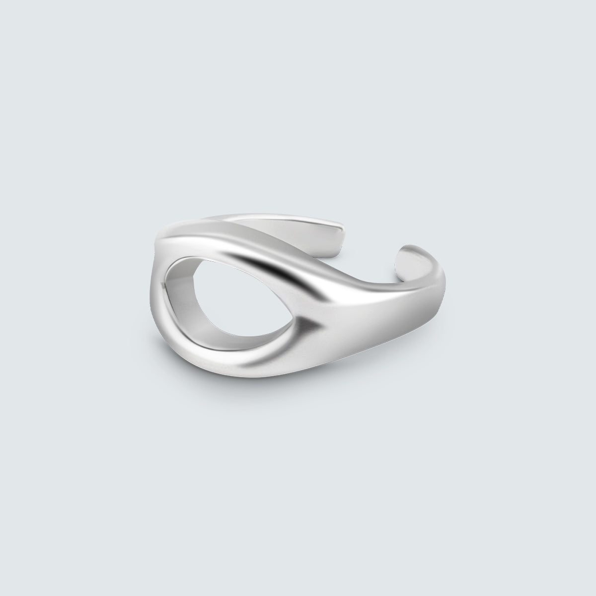Open Curve Sculptural Silver Ring