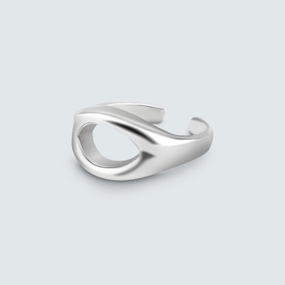 Open Curve Sculptural Silver Ring