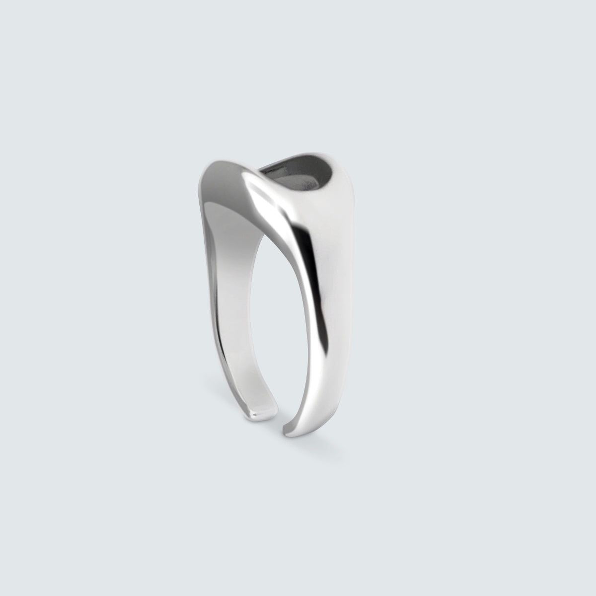 Open Curve Sculptural Silver Ring