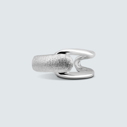 Dual Texture Silver Ring