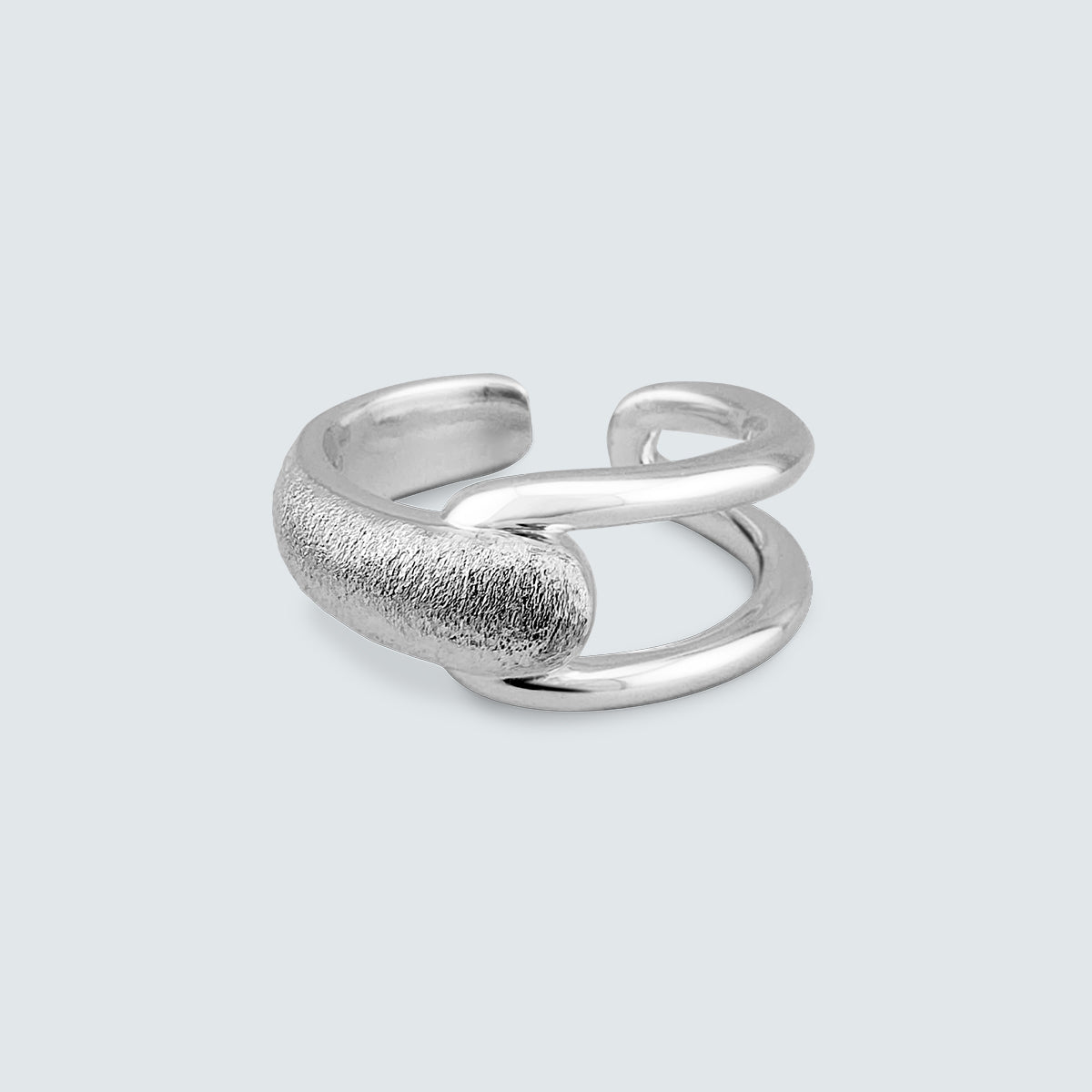 Dual Texture Silver Ring