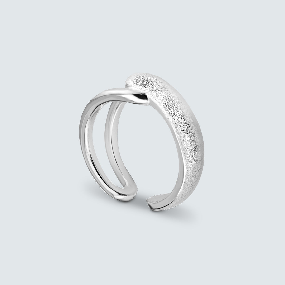 Dual Texture Silver Ring