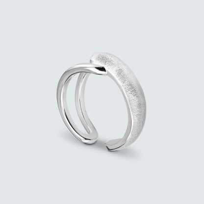 Dual Texture Silver Ring