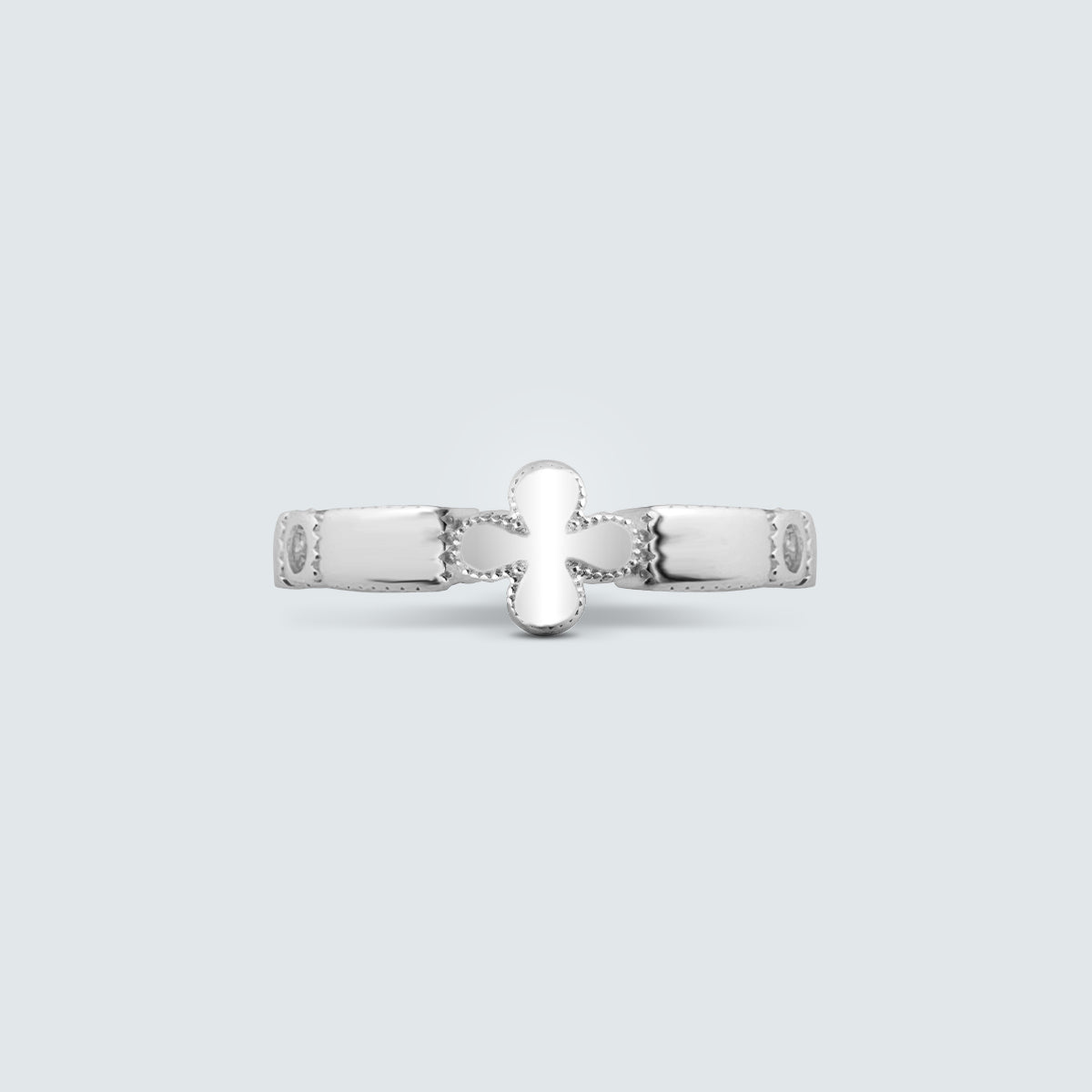 Cross Edge Silver Ring
