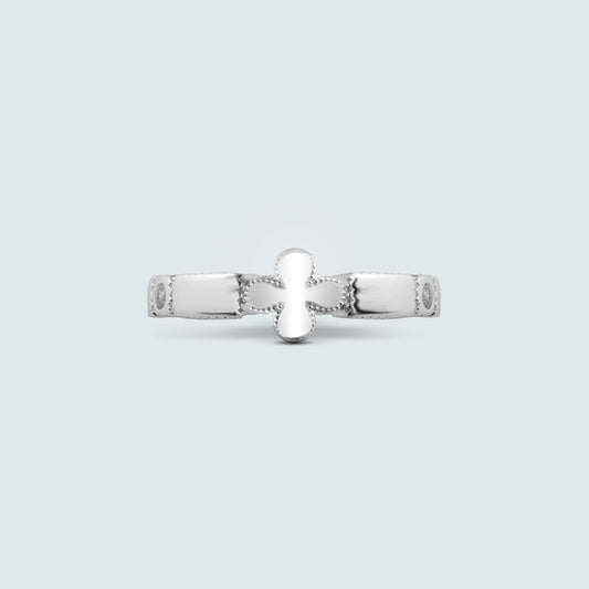 Cross Edge Silver Ring