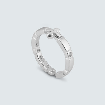 Cross Edge Silver Ring