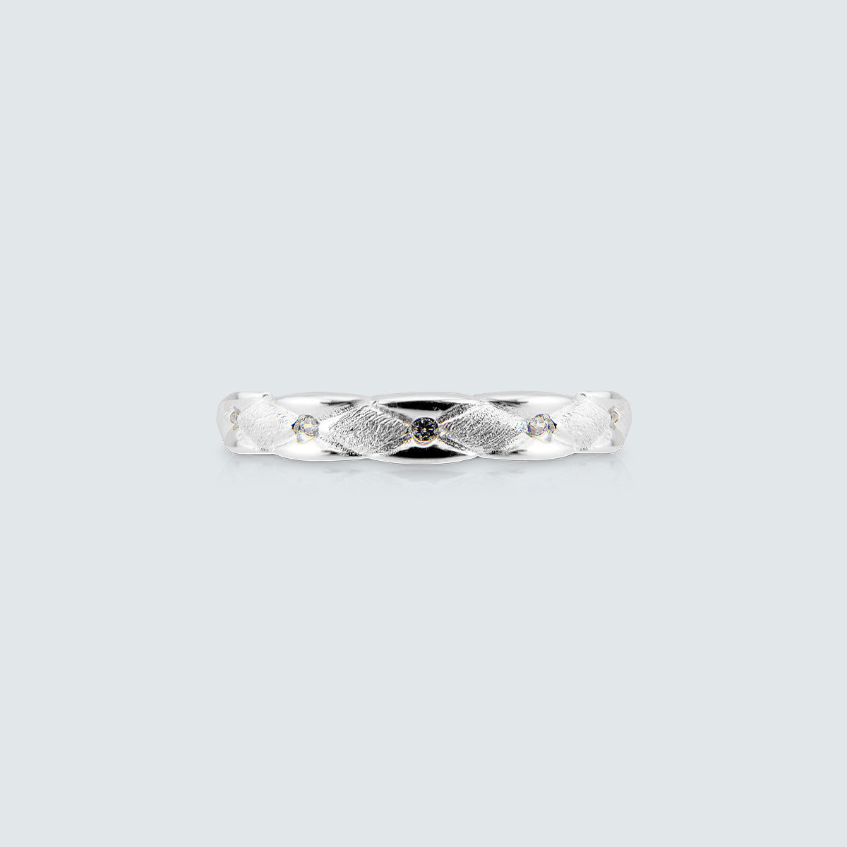 Quilted Band Silver Ring