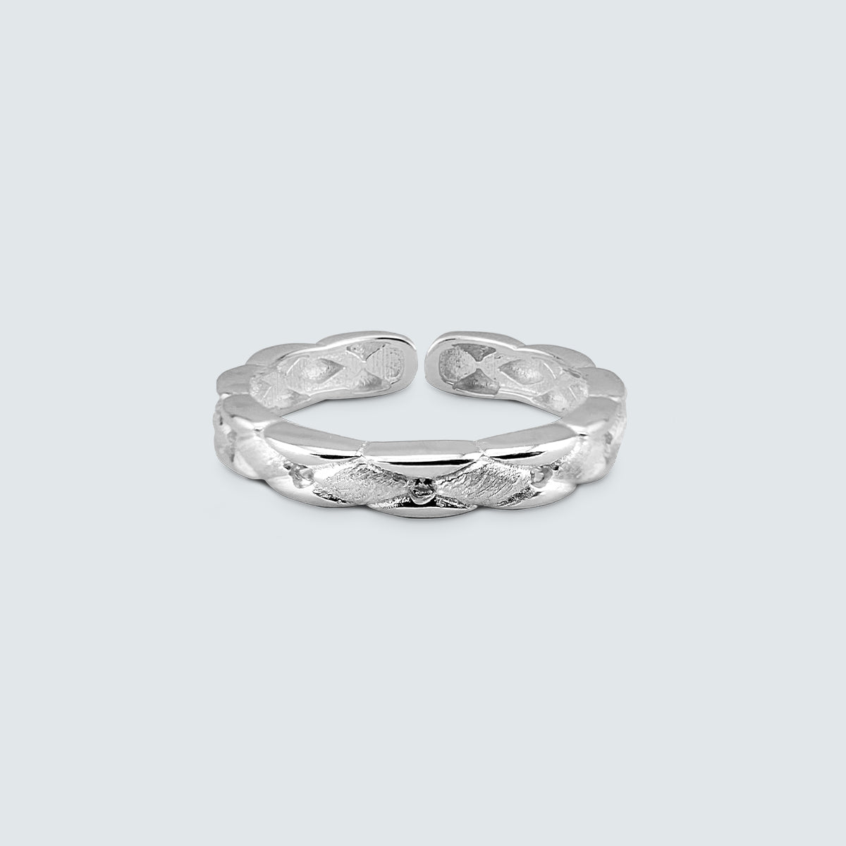 Quilted Band Silver Ring