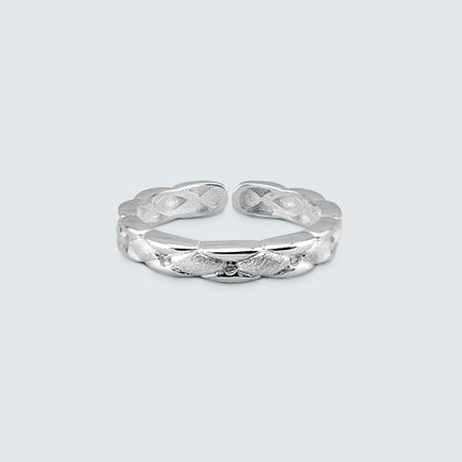 Quilted Band Silver Ring