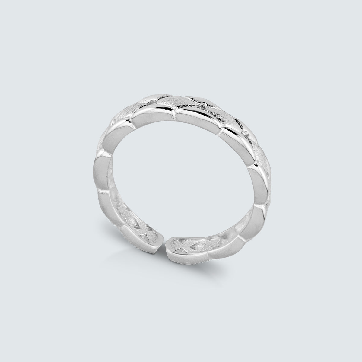 Quilted Band Silver Ring