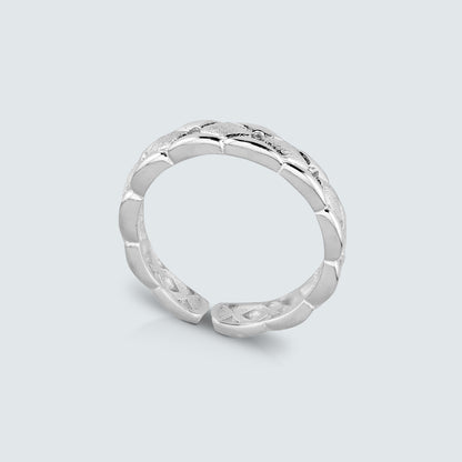 Quilted Band Silver Ring