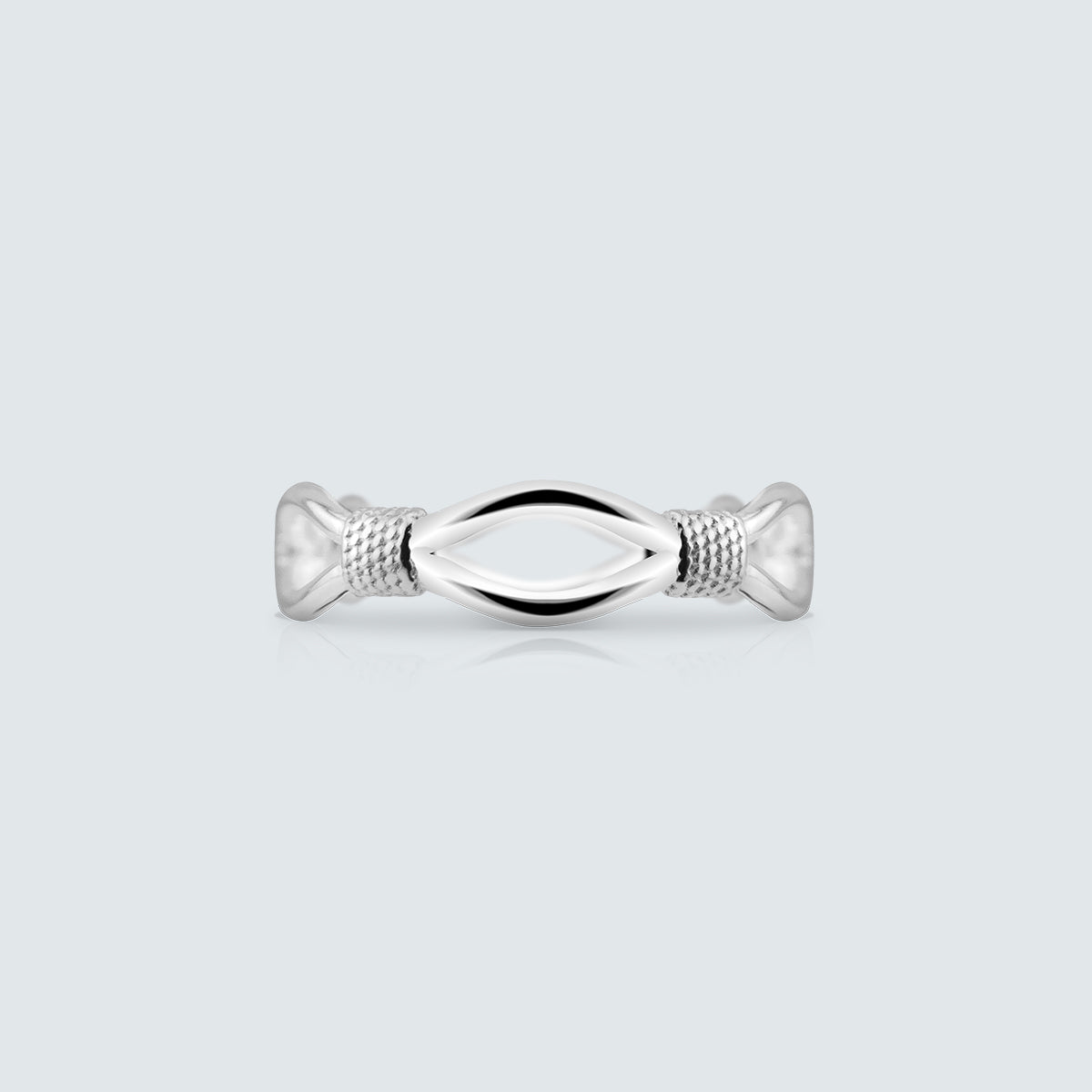 Braided Link Silver Ring