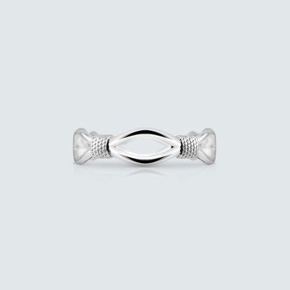 Braided Link Silver Ring