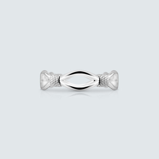 Braided Link Silver Ring