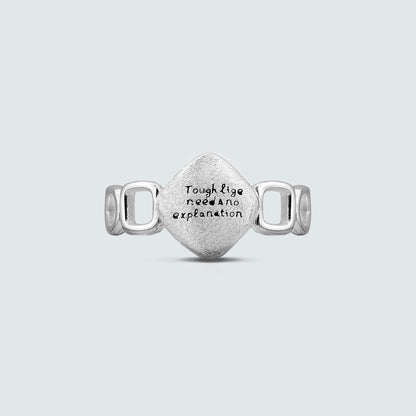 Sculpted Message Silver Ring