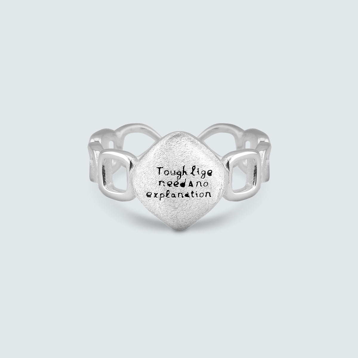 Sculpted Message Silver Ring