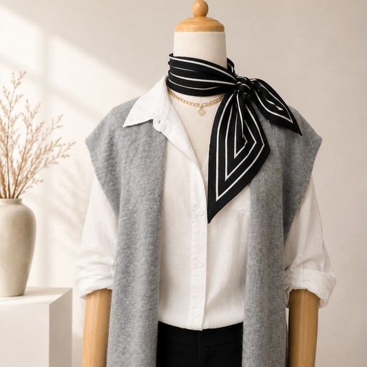 Classic Stripe Silk Twilly Scarf