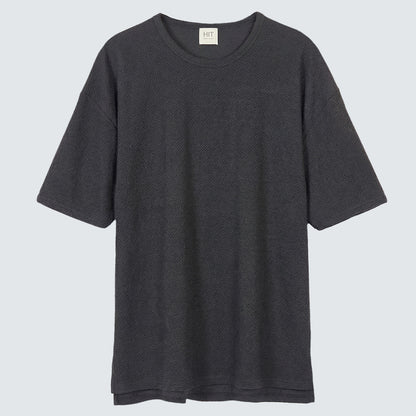 Amber Textured Relaxed Fit Short Sleeve Top (UNISEX / WOMEN – OVERFIT)