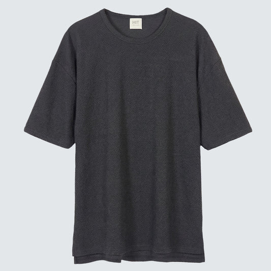 Amber Textured Relaxed Fit Short Sleeve Top (UNISEX / WOMEN – OVERFIT)