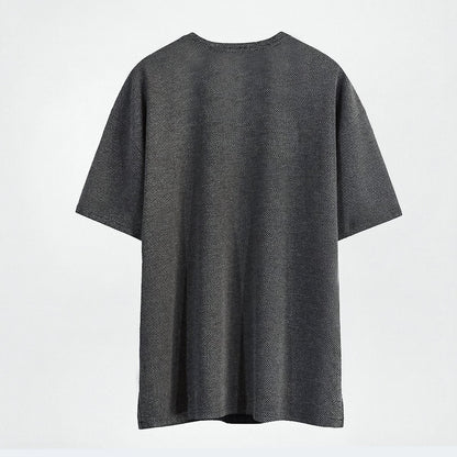 Amber Textured Relaxed Fit Short Sleeve Top  - Men One Size