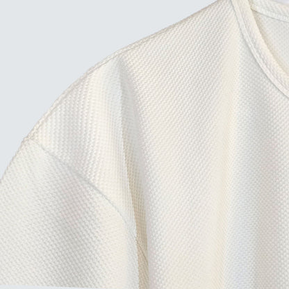 Amber Textured Relaxed Fit Short Sleeve Top (UNISEX / WOMEN – OVERFIT)