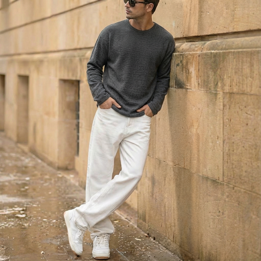 Amber Textured Long Sleeve Top (UNISEX / WOMEN – OVERFIT)