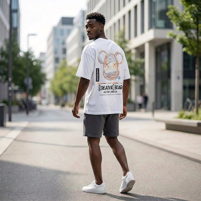 [CREATIVE BEAR] Graphic T-Shirt  - Men One Size