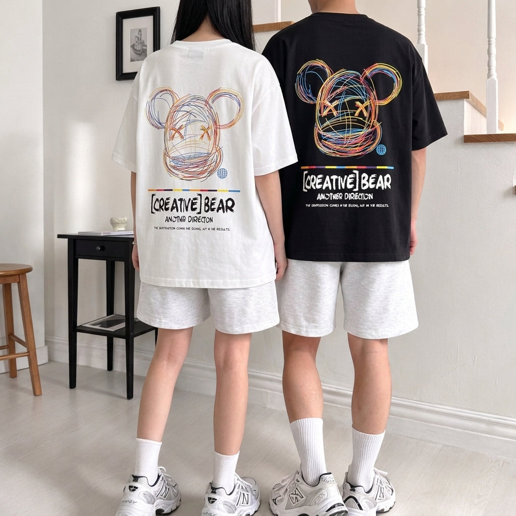[CREATIVE BEAR] Graphic T-Shirt  - Men One Size