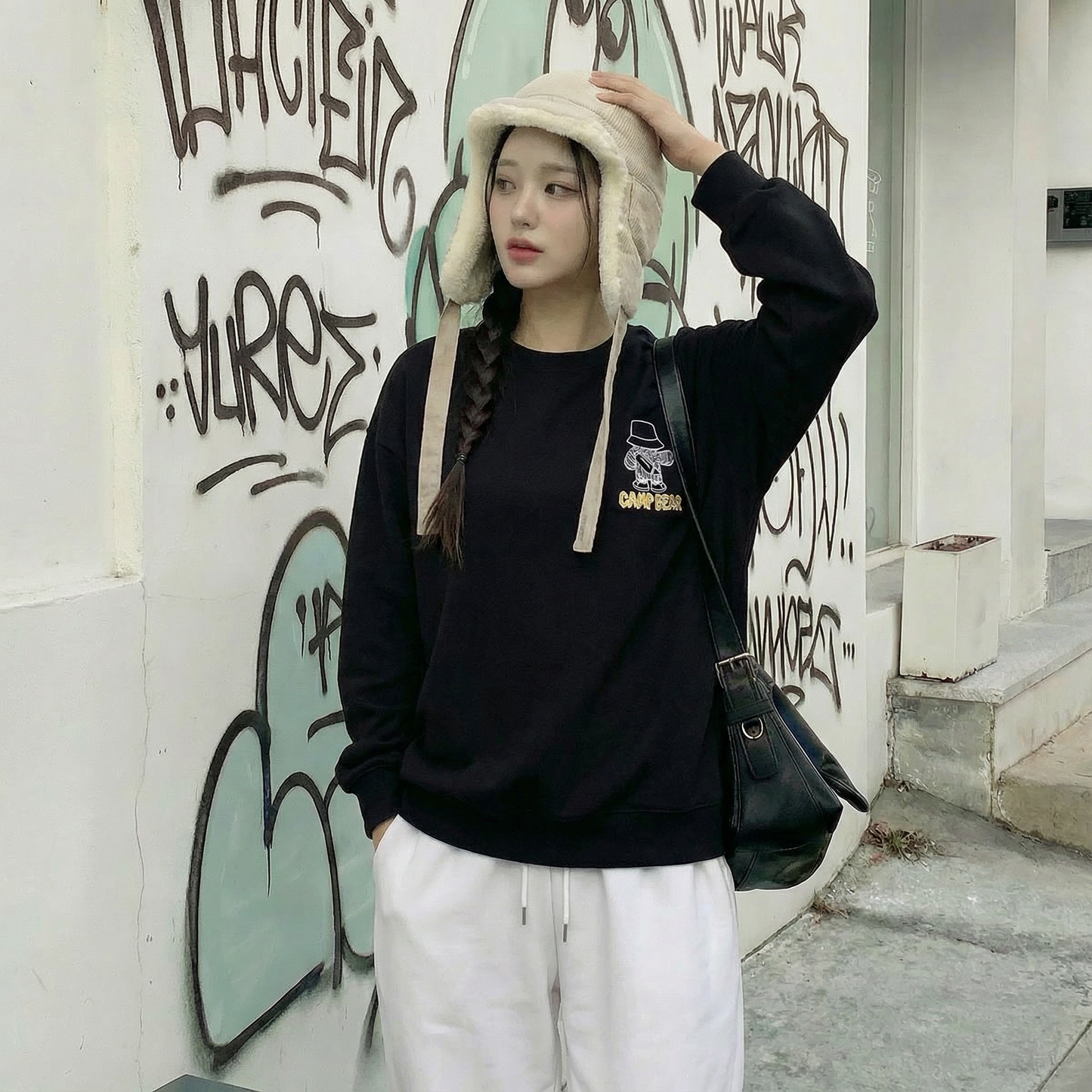 Camp Bear Graphic Sweatshirt (UNISEX / WOMEN – OVERFIT)