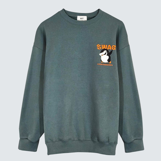 [SWAG PENGUIN] Graphic Sweatshirt (UNISEX / WOMEN – OVERFIT)