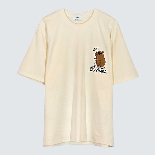 [HEY CAPYBARA] Graphic T-Shirt (UNISEX / WOMEN – OVERFIT)